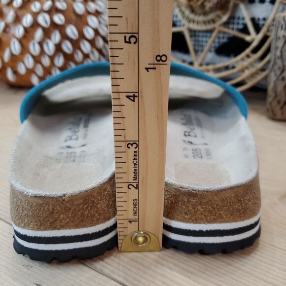 Birkenstock Betula Womens 10 Mens 8 Reggae Blue Leather Slide Sandals Comfort - Picture 12 of 16